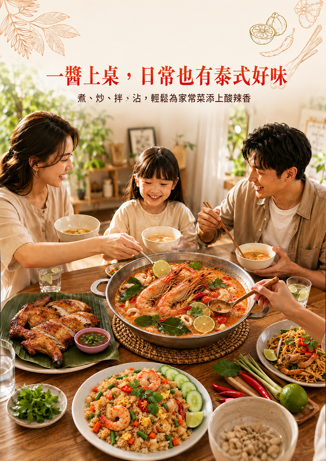 福華牌泰式風味冬蔭醬家庭聚餐情境 福華牌泰式風味冬蔭醬家庭聚餐情境